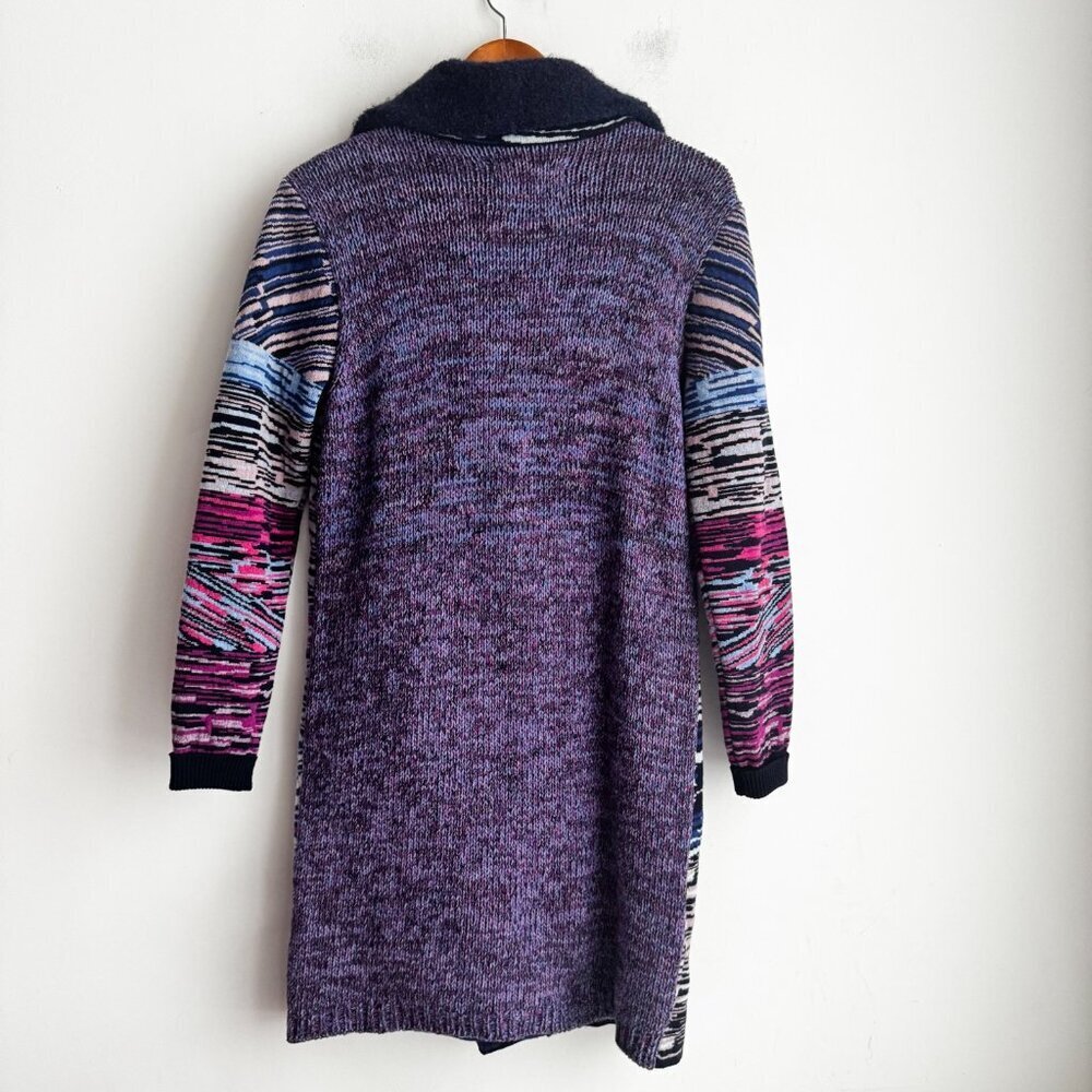 Kooi Knitwear Patchwork Colourful Long Cardigan S/6 - Picture 6 of 8